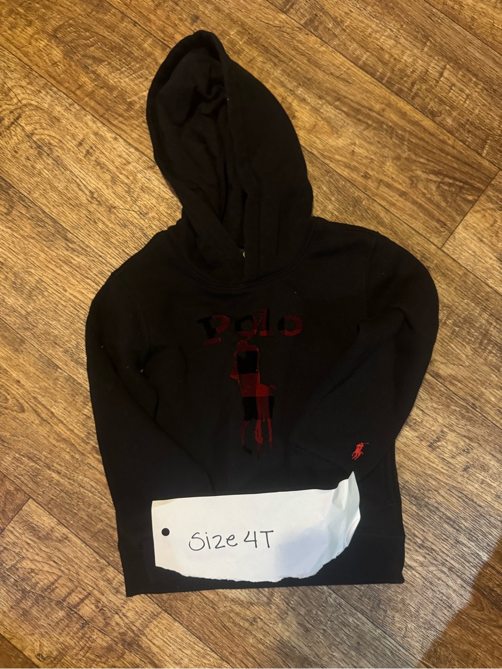 Polo by Ralph Lauren Black Hoodie with Red Polo Player